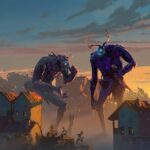 Naveen Selvanathan Instagram - Unused lighting keys for the opening fight sequence. There were initially two giants who fought Puss . The giants were a lot scarier and the tone a lot darker. I based the second key on the beautiful paintings done by @zacretz . . . #pussinbootsthelastwish #puss #pussinboots #animationart