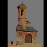 Naveen Selvanathan Instagram - Painting of the Santa Lucia church, designed by @mmateumestre. This is where the fight between Puss and the giant takes place. It was a fun assignment coming up with the painterly, impressionistic rendering and texturing for the buildings. . . #pussinboots #pussinbootsthelastwish #church #spanisharchitecture #impressionism