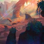 Naveen Selvanathan Instagram - We called this scene the “fist full of characters” and here the western style showdown between team friendship, Goldie and the bears and the bakers dozen happens. This part of the magical forest is supposed to look like an alien world with bio luminescent vegetation growing only on the shadow side. I have included the closeup details of the rock texture and the flora. The layout was done by @seb_piquet . . . #pussinboots #magicalforest #enchantedforest #naveenselvan #bioluminescence #westernmovie