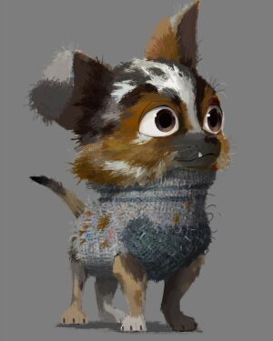 Naveen Selvanathan Instagram - I worked on @pussinboots  for almost two years and this was the most fun I had on a project ,though it as all during the lockdown and never got to meet the amazing team. I got to work on everything from early concepts and environment design to character texture painting and lighting keys. Here are a couple of color ideas and final texture painting for Perro. Design by the one and only Shiyoon Kim. 
Go watch this awesome movie! 
.
.
#pussinboots #animationart #characterdesign #illustration #dailyarts #naveenselvan