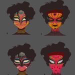 Naveen Selvanathan Instagram - Some mask options for Pavitr, again heavily inspired by the face paintings and ornaments of Theyyam, Yakshagana and Koothu. @spiderversemovie #indianspiderman #pavitrprabhakar