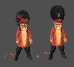 Naveen Selvanathan Instagram - In the older version of the story, Puss disguises himself with accessories and make up from Mama Luna’s closet to escape from Goldie and the bears. Here were some options.  #pussinboots