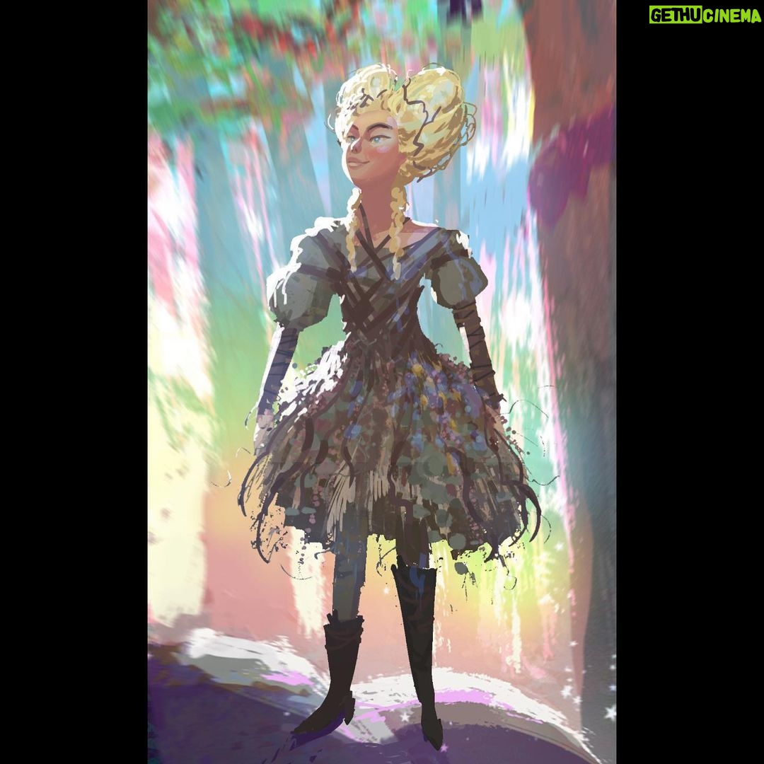 Naveen Selvanathan Instagram - Some costume explorations for Goldie. We were asked to come up with a costume that is avant grade but reflects the fact that she is from the dark forest and grew up with the bears. . . #pussinboots #pussinbootsthelastwish #goldie