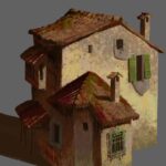 Naveen Selvanathan Instagram - Couple of texture explorations for buildings designed by @mmateumestre . I was trying to get an impressionistic, lost and found quality with the textures while also playing with hatching in the shadows. . . #pussinbootsthelastwish #pussinboots #animationart