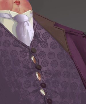 Naveen Selvanathan Instagram - The absolute unit Jack Horner’s character paint and hair exploration. This hilarious design was done by @claireonacloud. I have also included the closeup of the pie pattern on his vest. Do you like any of the alts for his hairstyle? 
.
.
#pussinbootsthelastwish #pussinboots #absoluteunit