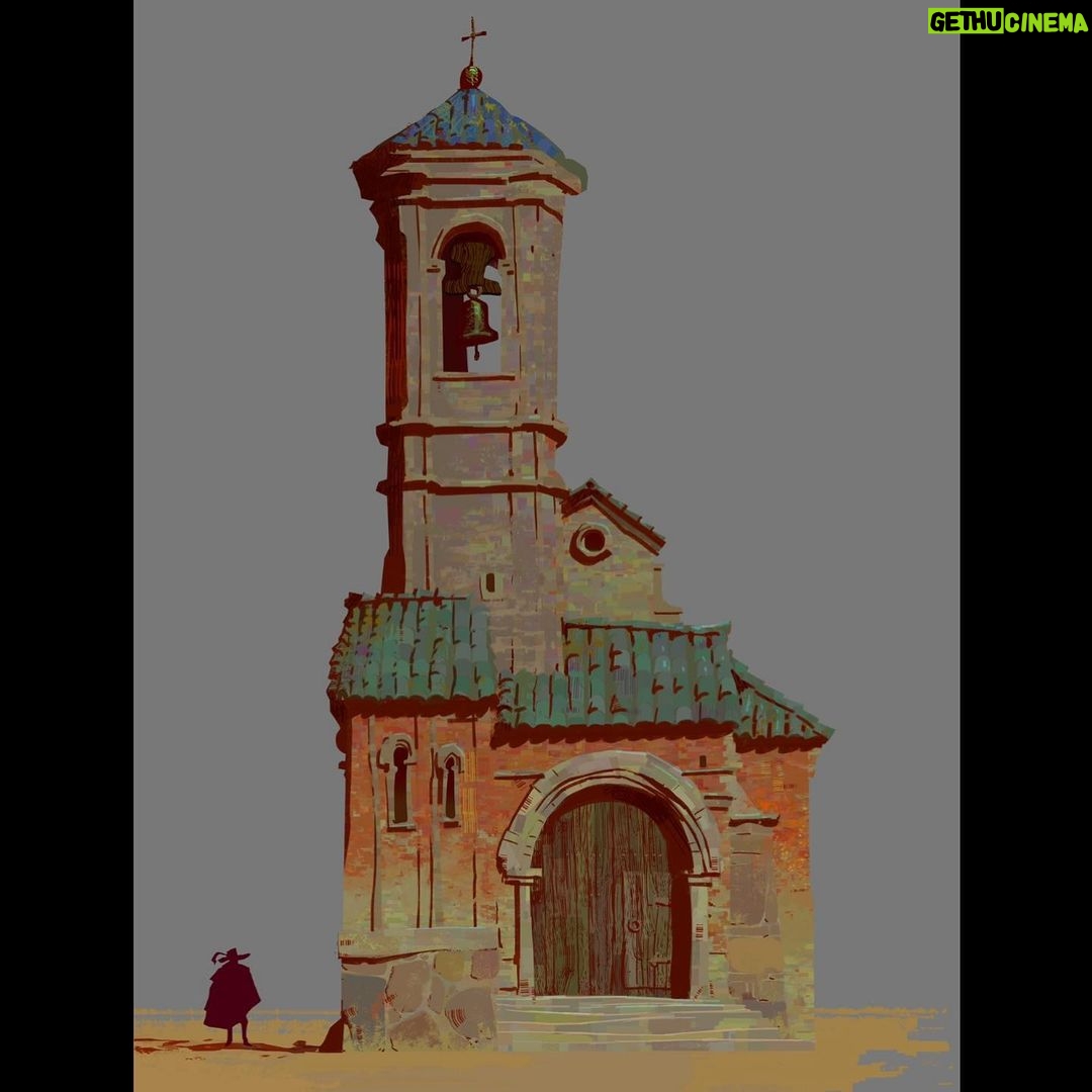 Naveen Selvanathan - 23K Likes - Painting of the Santa Lucia church, designed by @mmateumestre. This is where the fight between Puss and the giant takes place. It was a fun assignment coming up with the painterly, impressionistic rendering and texturing for the buildings.
.
.
#pussinboots #pussinbootsthelastwish #church #spanisharchitecture #impressionism