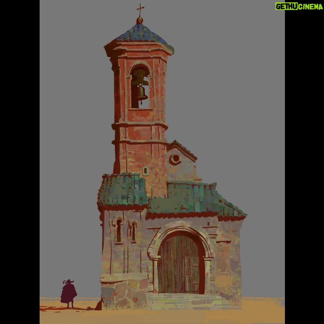 Naveen Selvanathan - 23K Likes - Painting of the Santa Lucia church, designed by @mmateumestre. This is where the fight between Puss and the giant takes place. It was a fun assignment coming up with the painterly, impressionistic rendering and texturing for the buildings.
.
.
#pussinboots #pussinbootsthelastwish #church #spanisharchitecture #impressionism
