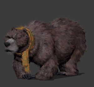 Naveen Selvanathan Instagram - Paintings of the baby bear, papa bear and mama bear. I have also included the older design by @shiyoon83 of mama bear to show how the design evolved. I think the final designs were done by production designer Nate Wragg. 
.
.
#pussinboots #pussinbootsthelastwish #bear #threebears #goldilocks #fairytail