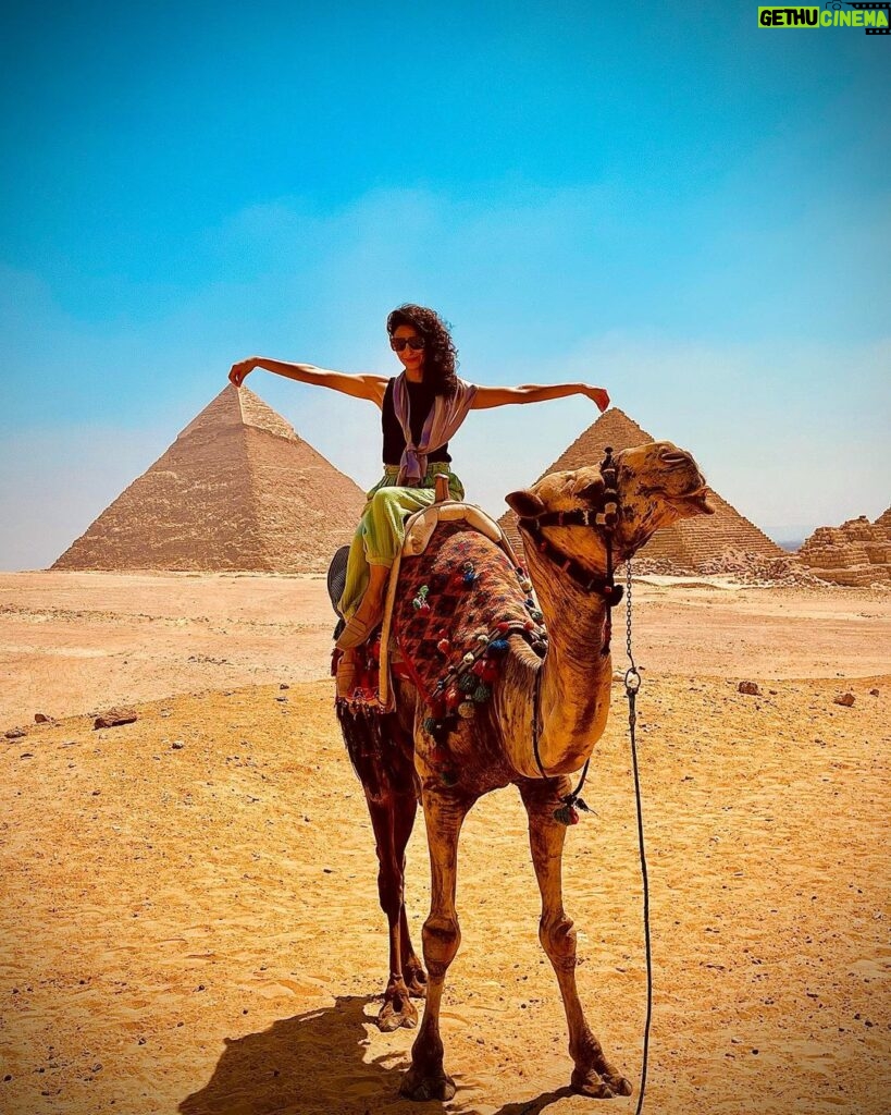 Necar Zadegan Instagram - Filming on location, the pyramids of Giza, what a dream💫Cairo, Egypt 🇪🇬