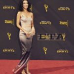 Necar Zadegan Instagram – Honored to present at #emmys2019 #creativeartsemmys
Style @lisemora dress: @vitorzerbinato purse:@dior
shoe: @schutz ring: @kircollection earrings: my own💙 Los Angeles, California