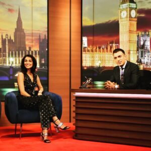 Necar Zadegan Instagram - Thank you dear @sinavaliollah for having me on in London, you are as welcoming and insightful as your show, to all my fellow Farsi speakers, pls catch our conversation this week! 🇮🇷 ❤️#Chandshanbehbahsina 
چندشنبه_با_سینا#
#چندشنبه با سینا
Photo: @mehran_rakhshandeh
@mbcpersia
Style from @dimitryl @jonathanmarcstein
