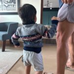 Neha Dhupia Instagram - Our baby boy In his daddy’s sweater when his daddy @angadbedi was 2-3 years old !!! Yes now do the math … ( also , I marvel my mom in law to hold on to these 😍… ) Don’t think I have shared this before but my love for #handmedowns is real … each one comes with a story of its own and always more precious than anything you can ever buy off a counter. As moms of today , a whole bunch of us , we believe in passing books , toys and clothes around whether they are ours or for our babies .. it’s a great one for ours to keep and ours to give away. And yes a large part of it is also given away to kids and moms in need! Try it , it’s good for the heart and great for the environment 😍 ♻️ = upscale , recycle , reinvent, vintage , #handmedowns … #oldisthenewnew ( P. S …. Our baby girl passes on all her clothes too - the last picture has two bags packed by her ready to be given away )