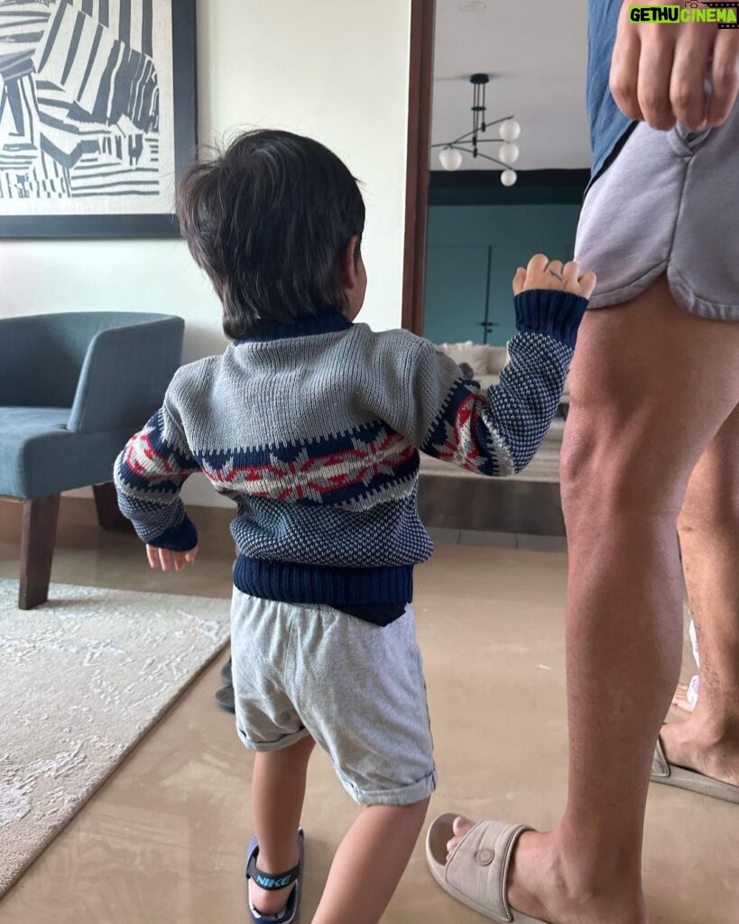 Neha Dhupia Instagram - Our baby boy In his daddy’s sweater when his daddy @angadbedi was 2-3 years old !!! Yes now do the math … ( also , I marvel my mom in law to hold on to these 😍… ) Don’t think I have shared this before but my love for #handmedowns is real … each one comes with a story of its own and always more precious than anything you can ever buy off a counter. As moms of today , a whole bunch of us , we believe in passing books , toys and clothes around whether they are ours or for our babies .. it’s a great one for ours to keep and ours to give away. And yes a large part of it is also given away to kids and moms in need! Try it , it’s good for the heart and great for the environment 😍 ♻️ = upscale , recycle , reinvent, vintage , #handmedowns … #oldisthenewnew ( P. S …. Our baby girl passes on all her clothes too - the last picture has two bags packed by her ready to be given away )