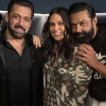 Neha Dhupia Instagram - Ok that escalated fast … from date night with husband ❤️to a birthday bash for the books !!!! 😍 Happy birthday to the coolest @beingsalmankhan 😍 Last pic photo credit 📸 @iambobbydeol 👌😻👉 sahi ! . . . . . . . . 👗 @rannagill 💄 @mitavaswani