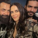 Neha Dhupia Instagram - Ok that escalated fast … from date night with husband ❤️to a birthday bash for the books !!!! 😍 Happy birthday to the coolest @beingsalmankhan 😍 Last pic photo credit 📸 @iambobbydeol 👌😻👉 sahi ! . . . . . . . . 👗 @rannagill 💄 @mitavaswani