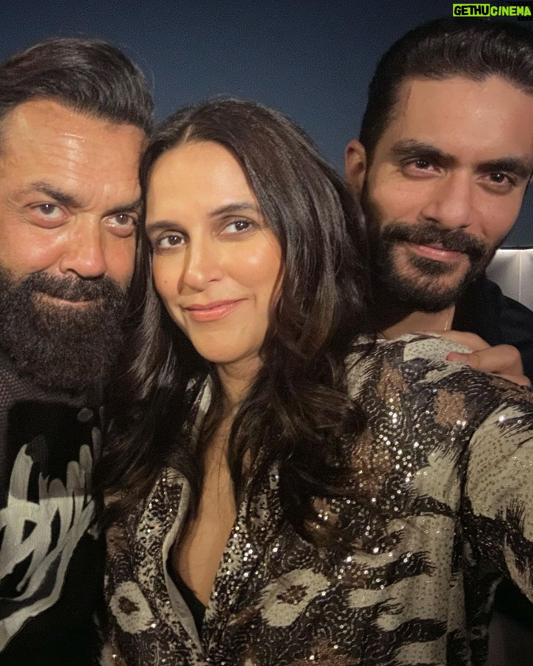 Neha Dhupia Instagram - Ok that escalated fast β¦ from date night with husband β€οΈto a birthday bash for the books !!!! π Happy birthday to the coolest @beingsalmankhan π Last pic photo credit πΈ @iambobbydeol ππ»π sahi ! . . . . . . . . π @rannagill π @mitavaswani