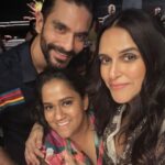 Neha Dhupia Instagram - Ok that escalated fast … from date night with husband ❤️to a birthday bash for the books !!!! 😍 Happy birthday to the coolest @beingsalmankhan 😍 Last pic photo credit 📸 @iambobbydeol 👌😻👉 sahi ! . . . . . . . . 👗 @rannagill 💄 @mitavaswani