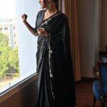 Neha Dhupia Instagram - Saree I was wrong … I love having you on 🖤 . . . . . @raw_mango @mitavaswani @yflo.hyderabad @bhavikphotography
