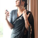 Neha Dhupia Instagram - Saree I was wrong … I love having you on 🖤 . . . . . @raw_mango @mitavaswani @yflo.hyderabad @bhavikphotography