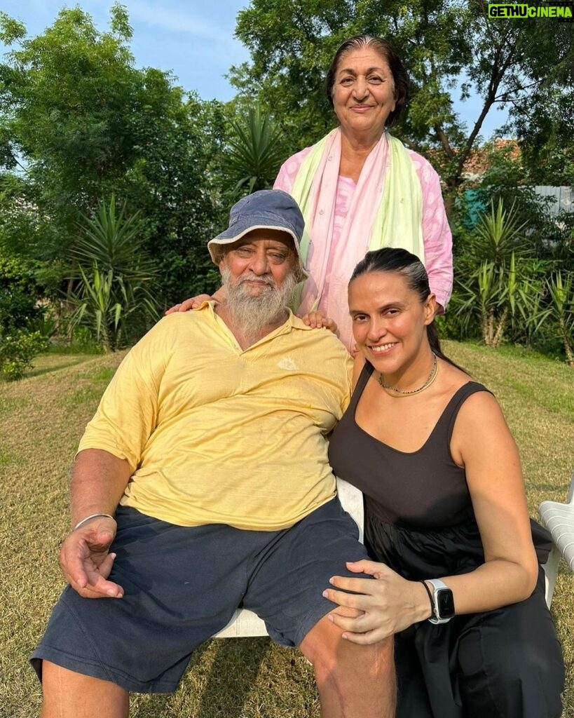 Neha Dhupia Instagram - .. we hold on to everything you gave us … the morals the memories , the love the laughs the lessons , the strength and the sweetness … we have you in our heads and hearts forever as we inch back n try and get some life into the numbness we feel right now. . . Love you Dad …. ♥️💔