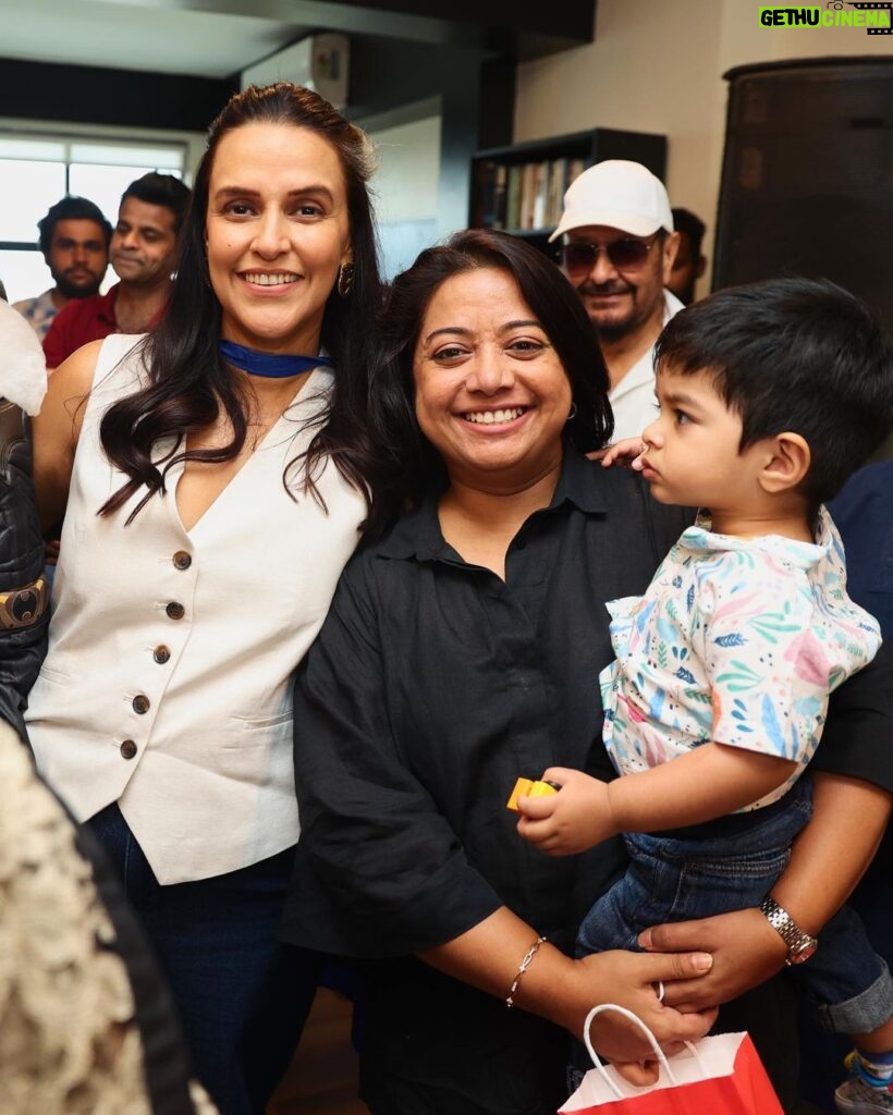 Neha Dhupia Instagram - Friends … our superheroes 🦸‍♀️ 👩 for life… for the ones who made it that day and to the ones that were caught up … and to the ones who made it to the gram and to the ones who have our heart … thank you for celebrating our little superhero with us … the last image is proof of our superpower ♥️🦇 … celebrating our baby boy today and everyday @guriqdhupiabedi #guriqturnstwocute ♥️🎂 . . . . . . @meghakulchandani ♥️ @the.popcorn.company 🙌 @kapilcharaniya 📸