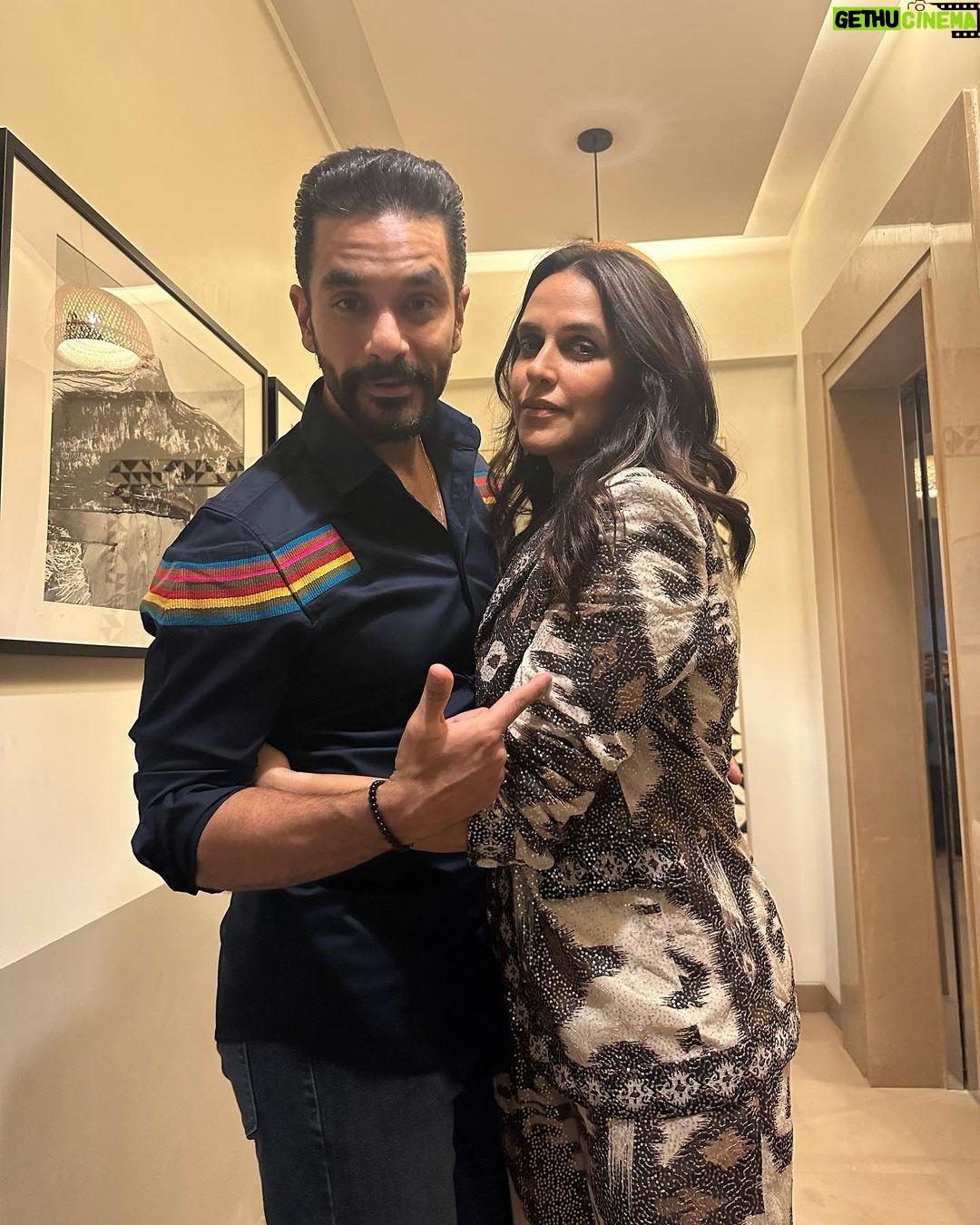 Neha Dhupia Instagram - Ok that escalated fast β¦ from date night with husband β€οΈto a birthday bash for the books !!!! π Happy birthday to the coolest @beingsalmankhan π Last pic photo credit πΈ @iambobbydeol ππ»π sahi ! . . . . . . . . π @rannagill π @mitavaswani