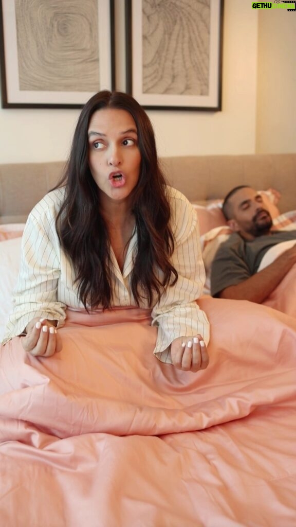 Neha Dhupia Instagram - Now my sleep is compromised thanks to the hard mattress! @angadbedi What about my soft mattress and my comfy sleep? People of Instagram, what do we do? Help me save this Valentine’s Day!