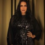Neha Dhupia Instagram - The shimmer kept me going and glowin ✨…. #selfstyled in @priakataariapuri @karishma.joolry and warm winter face by @kiran_chhetri92 @karanrai001 @kaajee_rai #delhi #winter #eventdiaries @abhaysachdeva22 📸