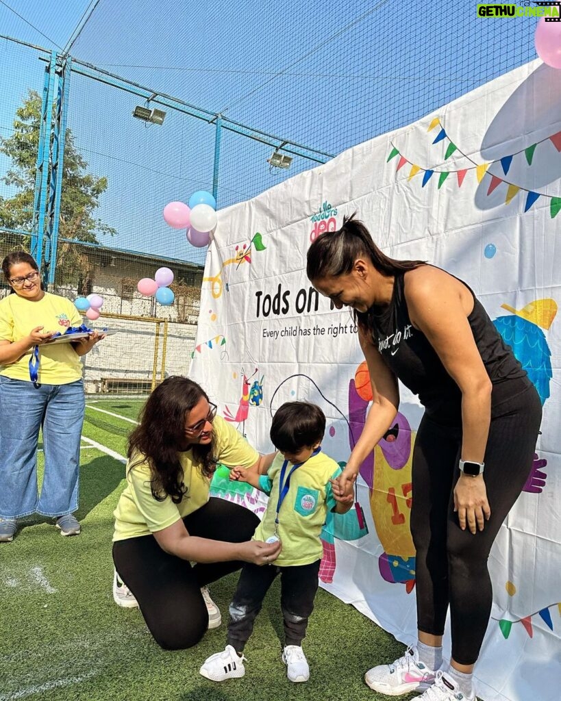 Neha Dhupia Instagram - Just the most fun morning …: thank you @toddenindia for working tirelessly and getting our babies sports day ready! Where everyone’s a winner an participation is what makes you the real sport!!! Our boy did gooodddd !!!! 🏃‍♂ @guriqdhupiabedi @angadbedi 😍♥🏅 @poojapillai0707 you and your team are all gold medallists! 🏅♥🙌