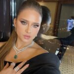 Nelly Karim Instagram - Opening ceremony @redseafilm ✨ Glam team: styling/management@ingie_elmor Dress by @saraonsiofficial makeup artist: @sharifftanyous @charlottetilburyarabia hair: @ahmed__mounir Jewelery: @noorashamsijewellery Jewelery curation: @ajourconsultancy Jeddah, Saudi Arabia