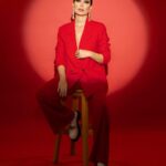 Nesreen Tafesh Instagram - dramatic valentine’s mode ♥️ Shot by : @samehelsebaay Make up : @makeup_ahmedshawky Hair style : @maherderke Outfit : @eslam_saad_designer