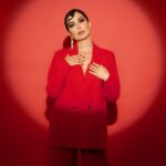 Nesreen Tafesh Instagram - dramatic valentine’s mode ♥️ Shot by : @samehelsebaay Make up : @makeup_ahmedshawky Hair style : @maherderke Outfit : @eslam_saad_designer