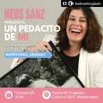 Neus Sanz Instagram – #Repost @teatroeltinglado with @use.repost
・・・
NEUS SANZ LLEGA A URUGUAY CON UN PEDACITO DE MI, UN SHOW DE HUMOR “CONTADO CON EL CORAZÓN”.
ATENCIÓN- ÚNICA FUNCIÓN 📣 VIERNES 3/3 21 HRS – TE LO VAS A PERDER?
Neus Sanz con más de 30 años de experiencia, es sin duda, una de las caras más conocidas y entrañables de España. Sus grandes interpretaciones en Antena3,Telecinco,TV1,HBOmax,
Netflix,Amazon prime en las series Casi perfectos con Emilio Aragón, Los hombres de Paco, El barco, B&b, Águila Roja, Amar es para siempre también en cine, en películas como Volver de Pedro Almodóvar, Carlitos y el campo de los sueños de Emilio Aragón, Los buenos modales de Marta Díaz y en cortometrajes como el recientemente Votamos de Santiago Requejo demuestran su gran talento artístico.
Entradas en venta en boletería del teatro ( podés adquirir tu entrada de lunes a viernes de 18 a 22 hrs resérvala por teléfono al 24085362).
📌 🎭UN PEDACITO DE MI
📌 🗓VIERNES 3/3 21 HRS
📌🎟️ ENTRADAS GRALES – $600
Te esperamos!!
@diverevent