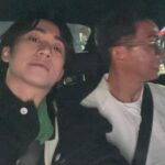Ng Siu-Hin Instagram - 關於父子關係， 是一言難盡的。 @benbenyuen 我只記得有一次和他一起進門， 他在禮貌地等我先過， 我打了他屁股一下，說：「行啦，頂你。」 之後我呆了一呆，跟他說，：「呀，我好像真的把你當成父親去相處了。」 我們二人哈哈大笑。 #說笑之人 #socute兩父子 #在飛機上了