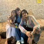 Nia Sharma Instagram - Just living the ‘Britney Spears in the 90’s vibe’ … With the bell bottom squad @amir_shoeb @krishnmaitomar (Perfect Strangers😅)