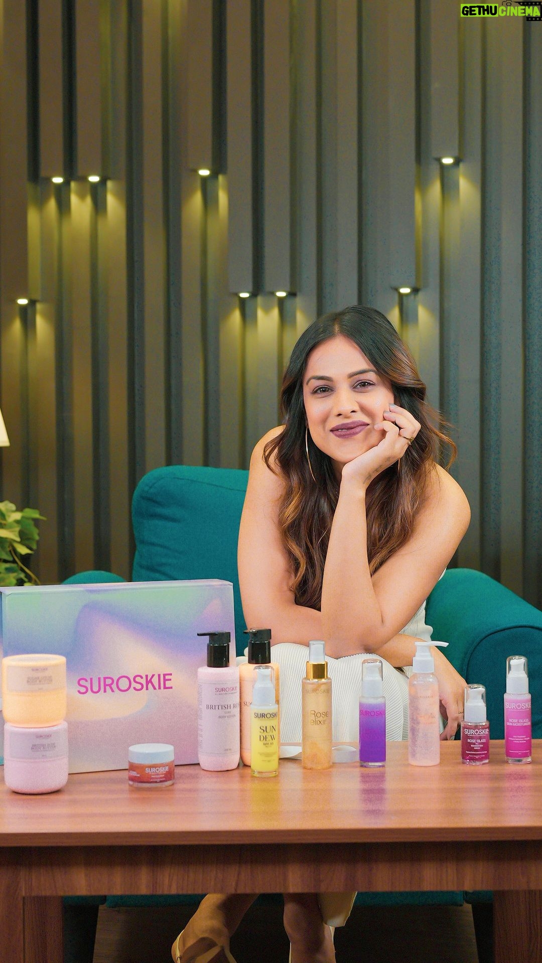 Nia Sharma Instagram - Elevate your skincare game with me! Dive into luxury skincare with Suroskie’s Rose Petals Melt Cleanser, Rose Glass Face Serum, and Hydration Moisturizer. Elevate your beauty game and glow like never before! @suroskiebeauty PR - @madgroupdigital #LuxurySkincare #RadiantBeauty #KBeauty #Suroskie #SuroskieSkincare