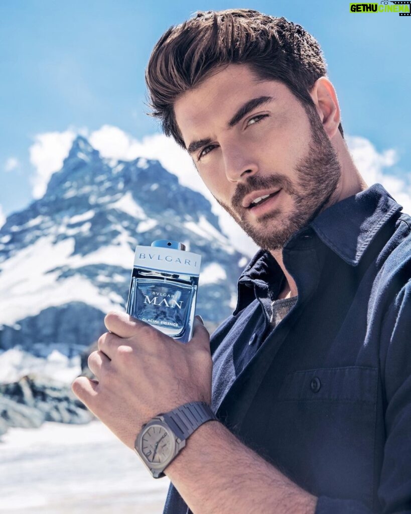 Nick Bateman Instagram - Introducing BVLGARI MAN GLACIAL ESSENCE. Beyond proud to release another fragrance with @bulgariparfums and @bulgari I can honestly say we risked our lives for this one 2000m up in the mountains. Well worth it Aosta Valley