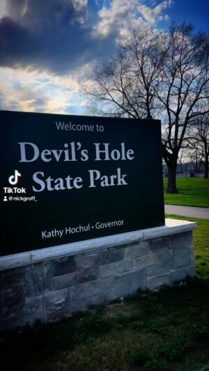 Nick Groff Instagram - Hiking the #haunted Devil’s Hole! 
@tessagroff_ #devilshole #devil #ghost