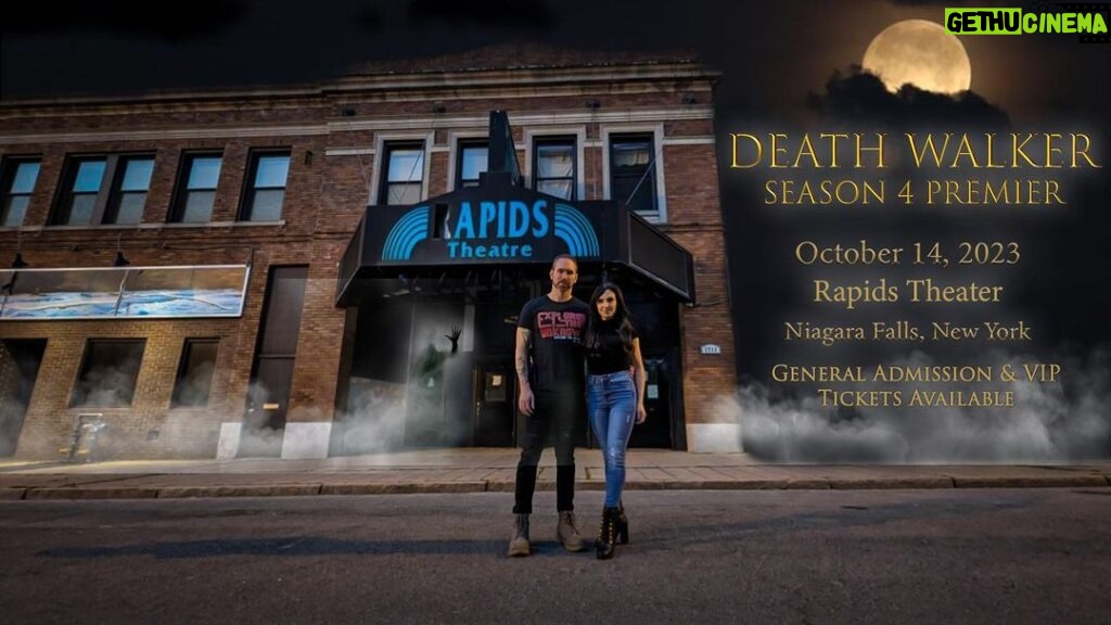 Nick Groff Instagram - Announcement!!! World premiere season 4 DEATH WALKER at the historic & haunted Rapids Theater!! October 14, 2023! Tickets live on www.TheNickGroff.com Who’s coming?! Rapids Theatre
