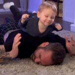 Nick Groff Instagram – Luciano wanted to workout with me lol I have to stay in shape to keep up with this energy!
