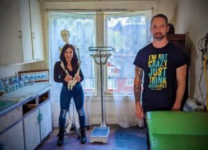 Nick Groff Instagram - When skeletor tries to grab my woman at a haunted location! SWIPE TO WITNESS SKELETON PUNCH-OUT!
@tessagroff_