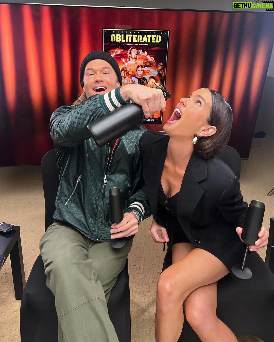 Nick Zano Instagram - there are two kinds of people in this world and we are both @shelleyhennig @netflix #obliterated