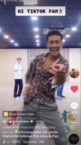 Nicky Andersen Instagram - Super overwhelmed by all the love I have received - Thank you💜 Big ups to BTS and the rest of their team for the collaboration of this funky dance🕺🏼 #BTS #dynamite #btsarmy @bts.bighitofficial @msa