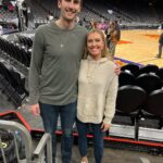 Nicole Kornet Instagram - Growing up in Phoenix, one of us dreamed of being the next Steve Nash, Amar'e Stoudemire, or Shawn Marion. The other dreamed of being the Dancing Gorilla. Think we nailed it. Footprint Center
