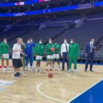 Nicole Kornet Instagram - It’s not a wrap til the on-set shootout says so. Wells Fargo Center