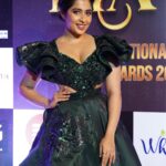 Nikita Sharma Instagram - A special night indeed. ♥️ Won the award for “Inspirational Icon of the Year” 2023 🏆✨ This moment was made so much more special by having my parents with me to celebrate it! 🥰 A huge thank you to you all for always believing in me. 🙏🏻 Gown by @amadicoutureofficial Makeup & Hair by @makeupbyemmarai #grateful #humbled #thankful #blessed Mumbai, Maharashtra
