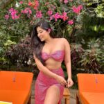 Nikita Sharma Instagram - I felt like I was plucked right out of the bougainvillea tree 🩷 How many of you guessed that the outfit is pink? ☺️ This stunning set is from @howwhenwearclothing ✨ #Ad
