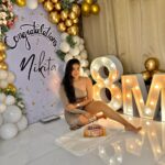 Nikita Sharma Instagram - ✨✨♥️8 MILLION of us! ♥️✨✨ Every single one of you, has made me what I am today. I just want to say that I feel so many emotions and yet don’t know what to say. That’s how overwhelmed I feel with the love you all constantly give me. 🥹 I have been putting myself out here in front of you all for years now and it’s such a blessing to see that so many of you want to join our big big family and be a part of my journey. 🙏🏻 I am truly truly grateful. As I always always say, please keep the love coming. ♥️♥️♥️♥️ Beautiful decor done by @hatsoffmediaent ✨ Cake sent by my parents 🥹♥️ Mumbai, Maharashtra