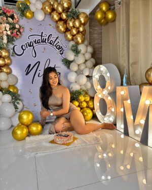 Nikita Sharma Instagram - ✨✨♥️8 MILLION of us! ♥️✨✨

Every single one of you, has made me what I am today. I just want to say that I feel so many emotions and yet don’t know what to say. That’s how overwhelmed I feel with the love you all constantly give me. 🥹

I have been putting myself out here in front of you all for years now and it’s such a blessing to see that so many of you want to join our big big family and be a part of my journey. 🙏🏻

I am truly truly grateful. As I always always say, please keep the love coming. ♥️♥️♥️♥️

Beautiful decor done by @hatsoffmediaent ✨
Cake sent by my parents 🥹♥️