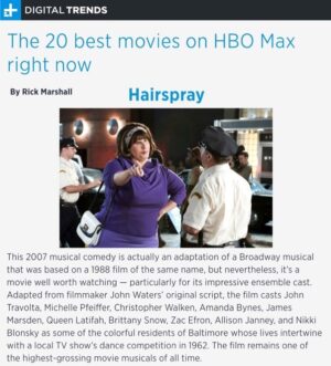 Nikki Blonsky Instagram - Have you watched #hairspray on @hbomax yet? Thanks @digitaltrends for including us in your round up of best movies to watch on #hbomax! Link to article in story!